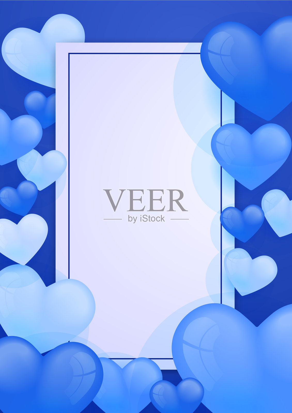 蓝色universal love valentine背景设计插画图片素材