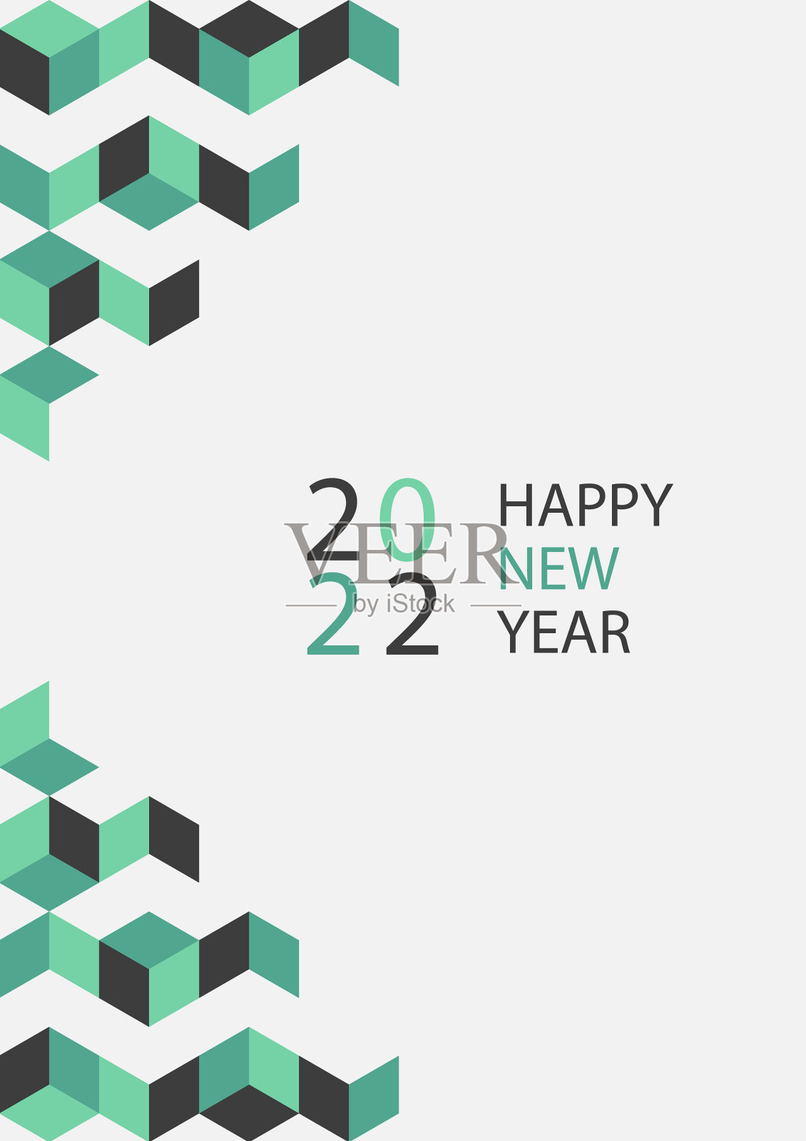 漂亮的绿色抽象三维几何封面a4设计插画图片素材