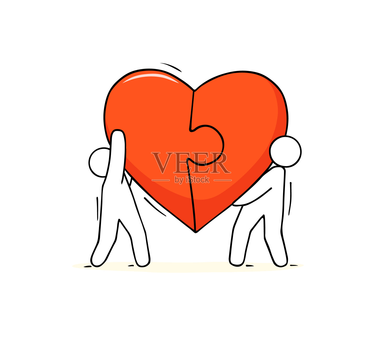 卡通图标-爱的概念。插画图片素材