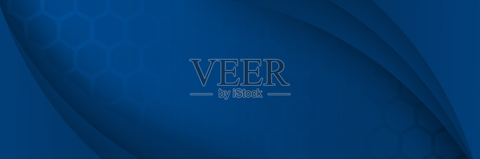 剪纸蓝色抽象几何宽横幅插画图片素材