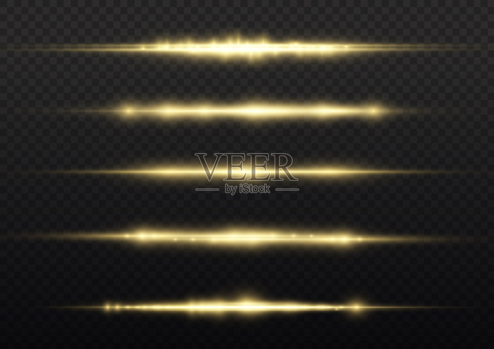 金色辉光线，黄色水平光线插画图片素材
