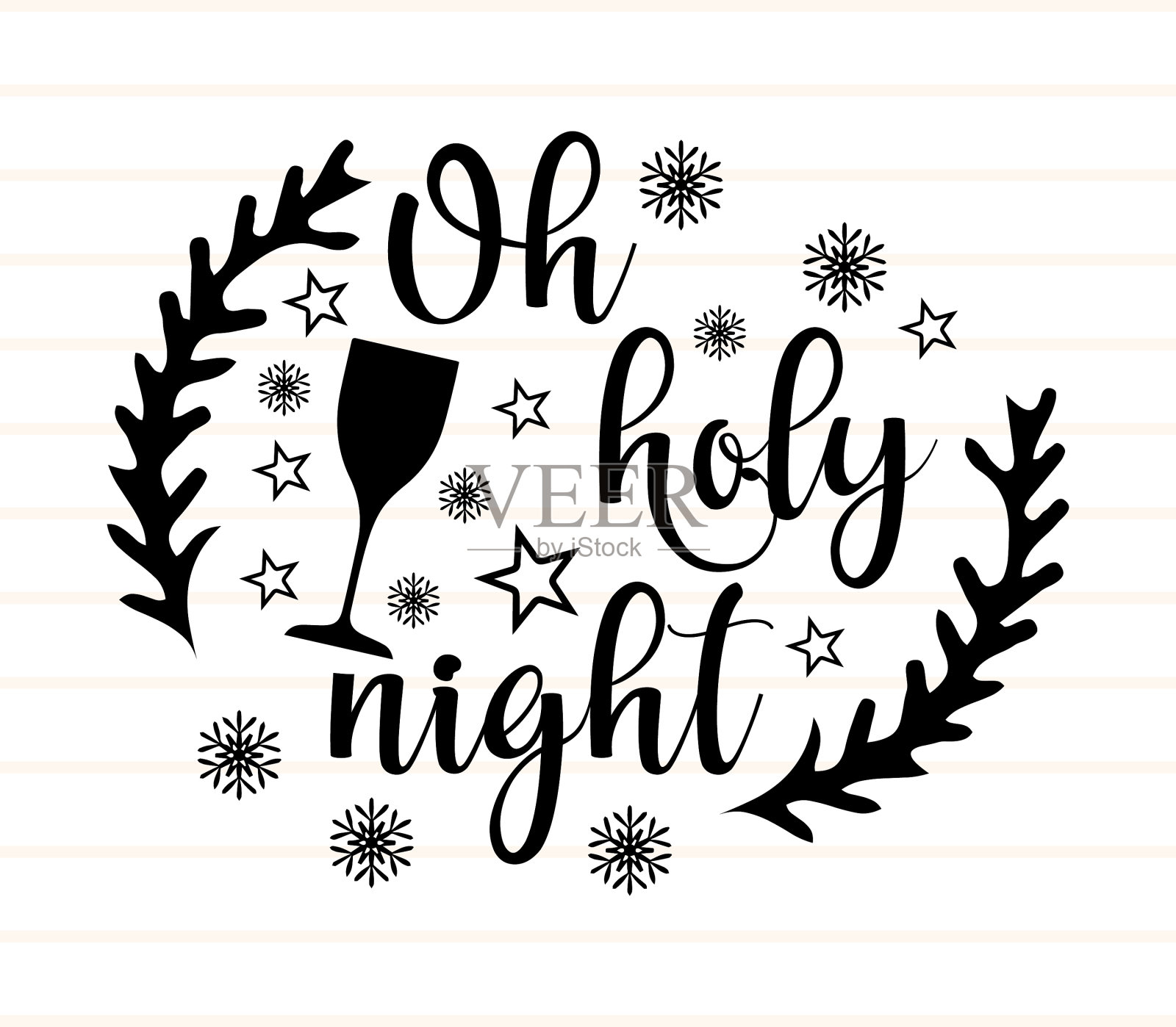 哦，神圣的夜晚t恤和SVG设计插画图片素材