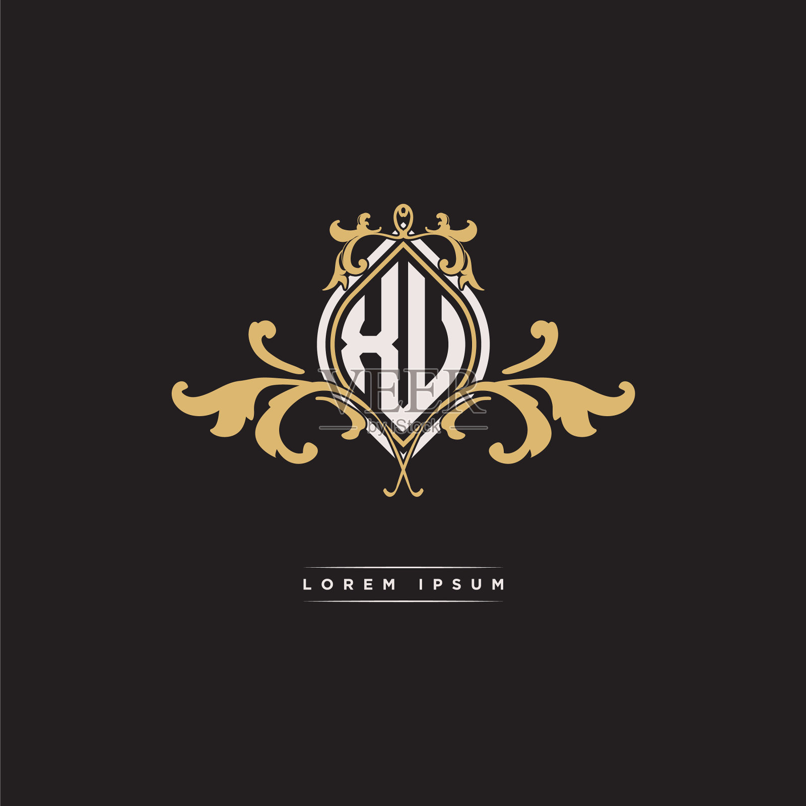 徐家徽标交织图案观赏性几何复古插画图片素材