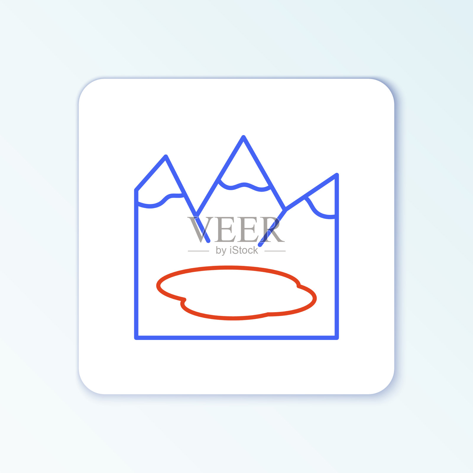 以山脉和湖泊排列加拿大的景观图标素材