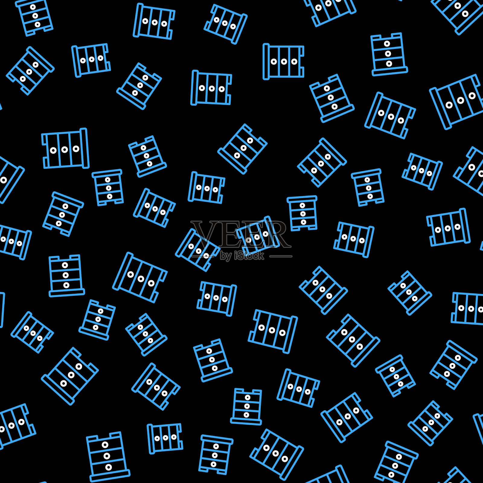 线蜂箱为蜜蜂图标孤立无缝模式插画图片素材