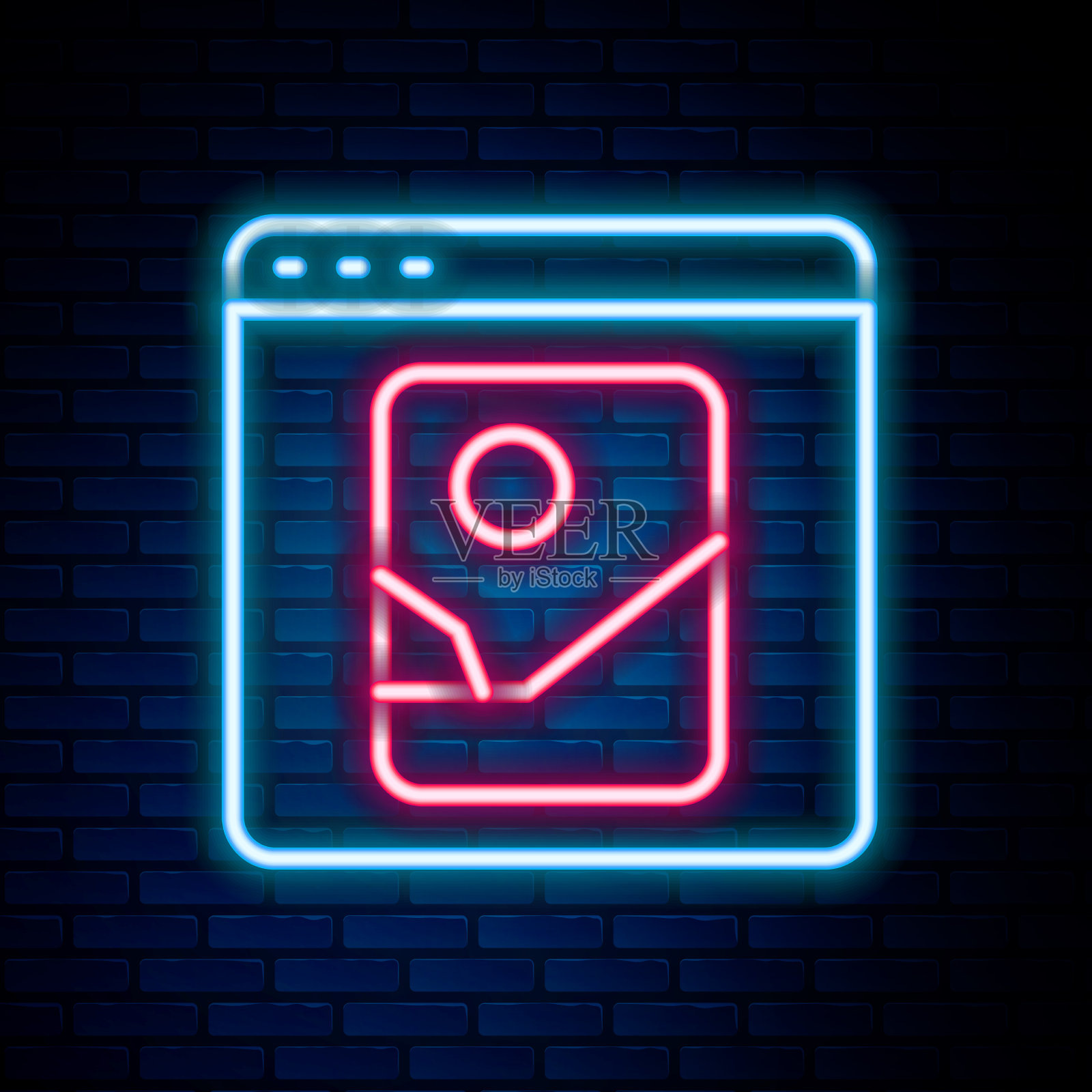 发光霓虹灯线照片修饰图标孤立图标素材