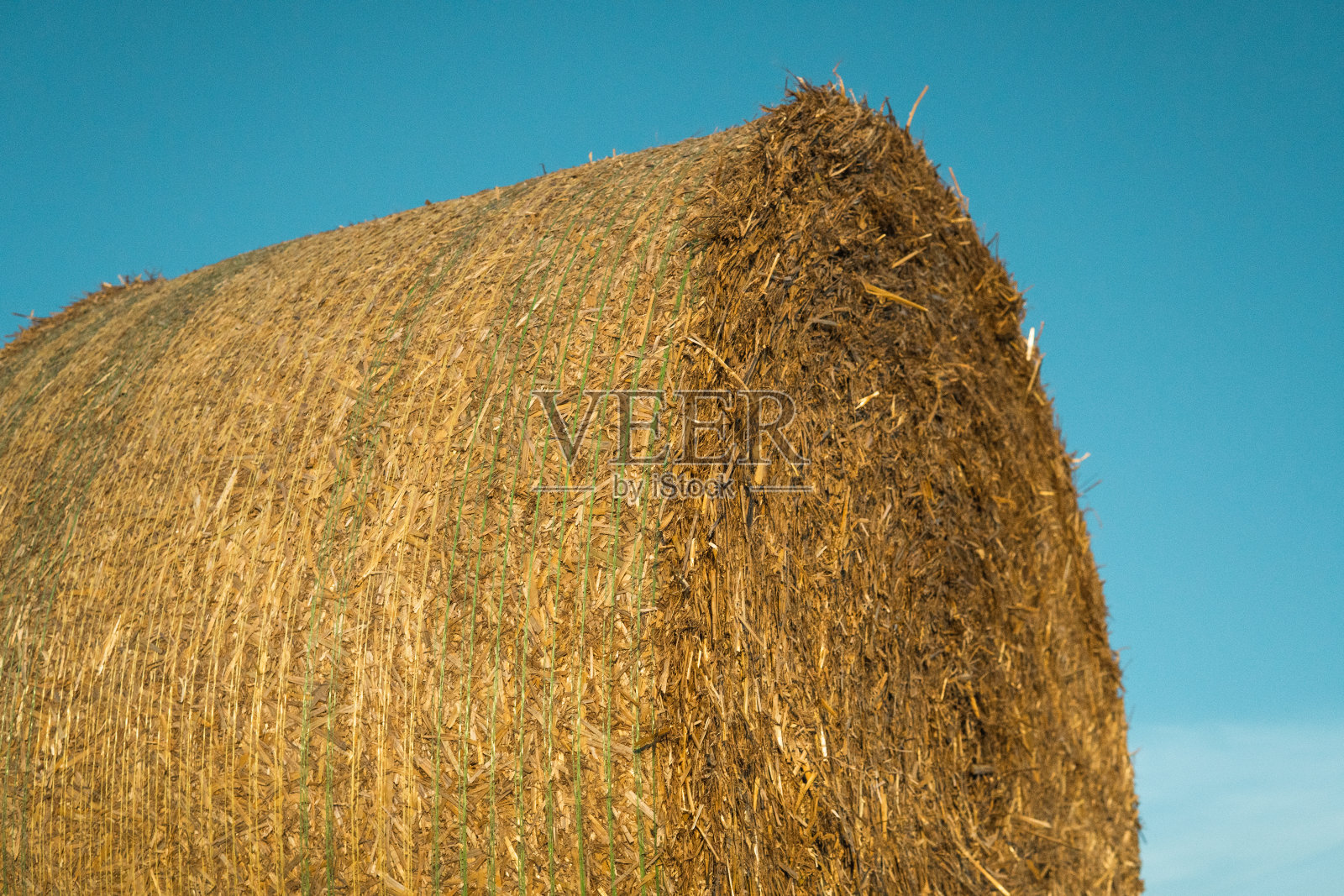 田里的干草捆。小时,金色的夕阳。照片摄影图片