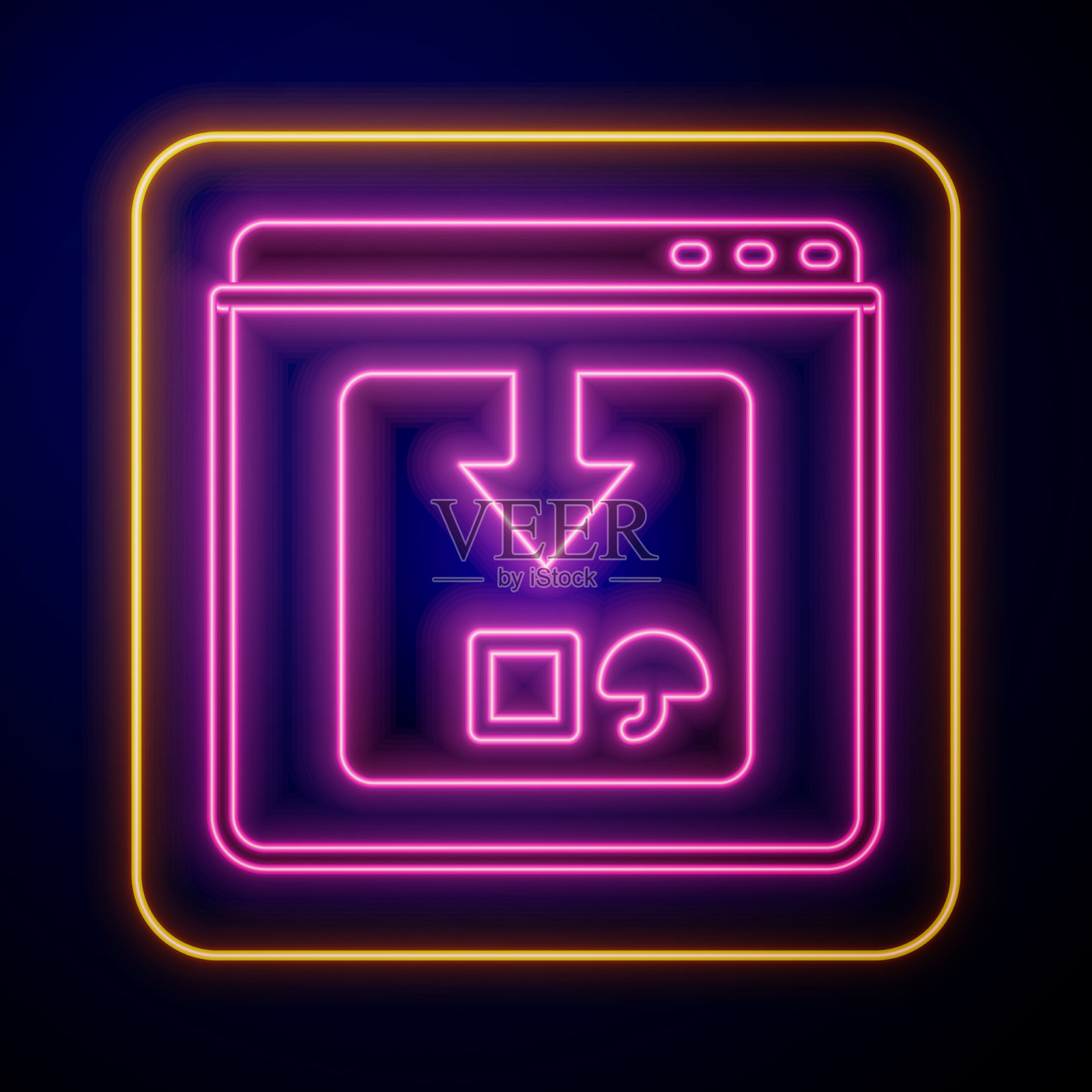 发光的霓虹灯在线应用程序交付跟踪图标插画图片素材