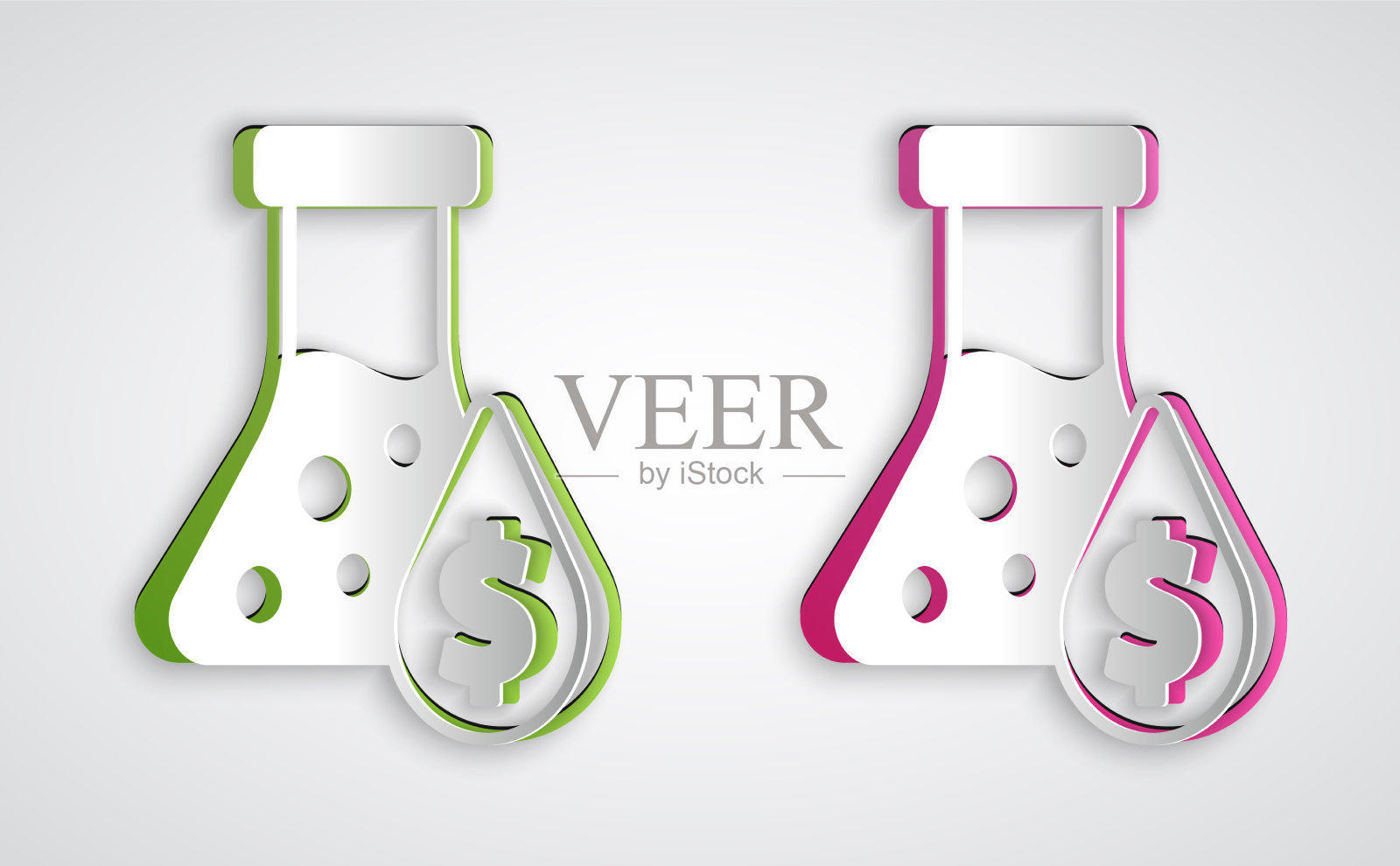 纸割油汽油试管图标孤立上插画图片素材