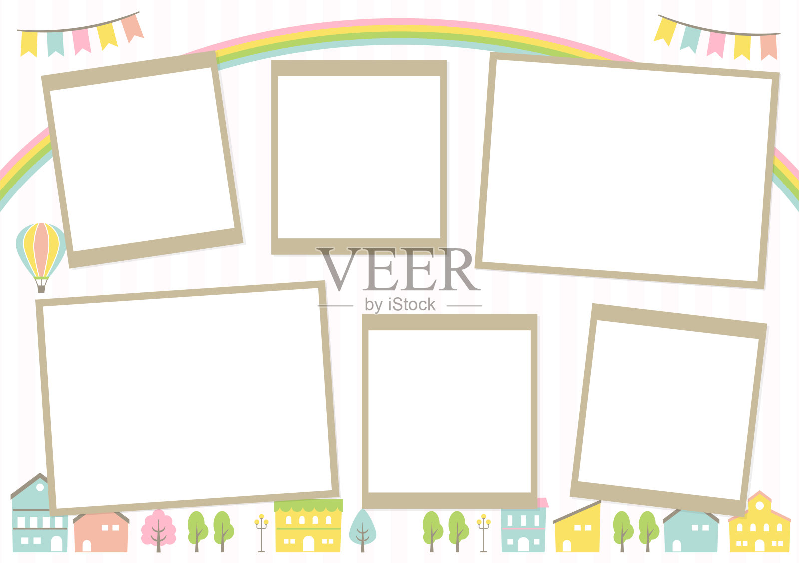 与春天插图相框插画图片素材