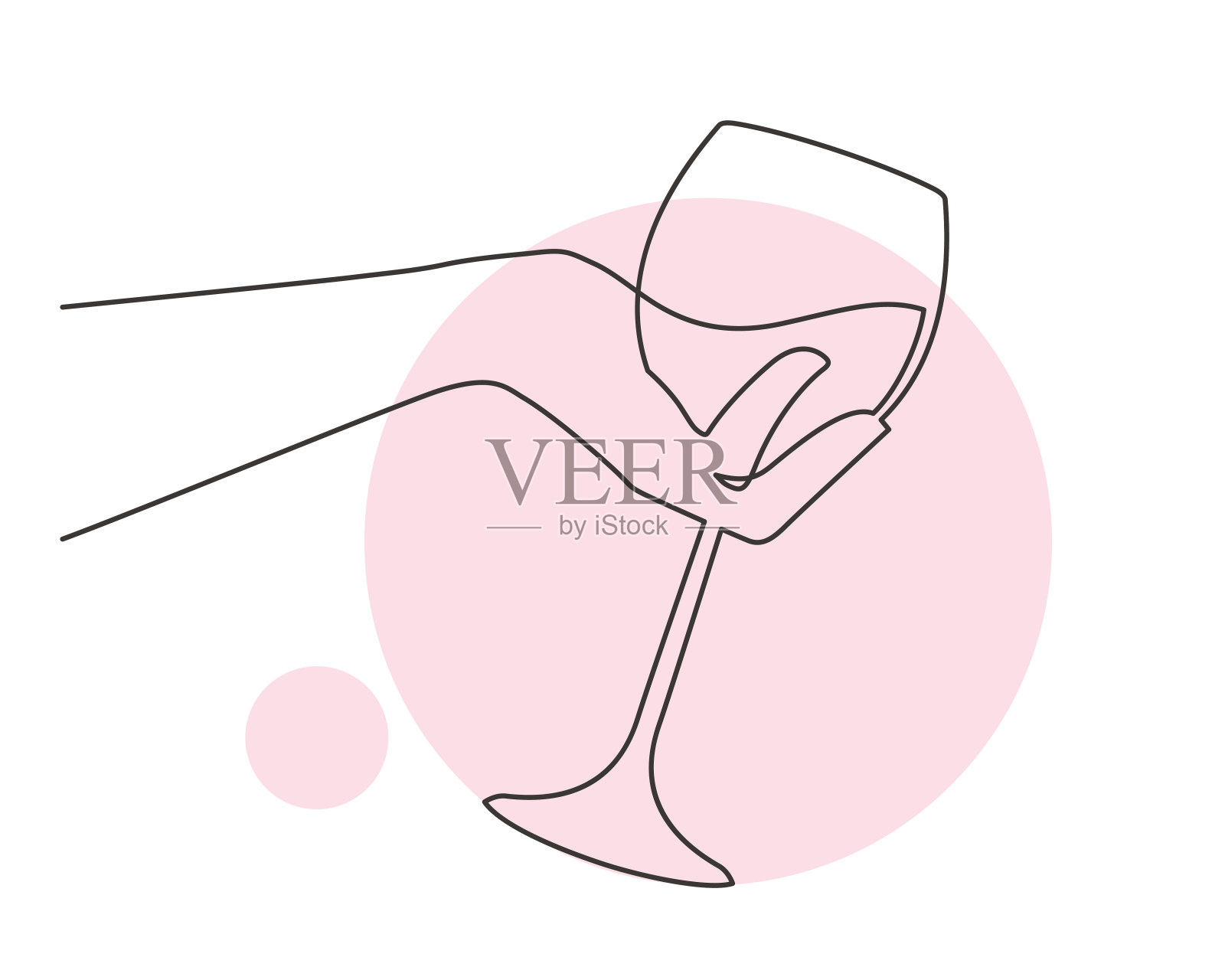 手酒杯线设计元素图片