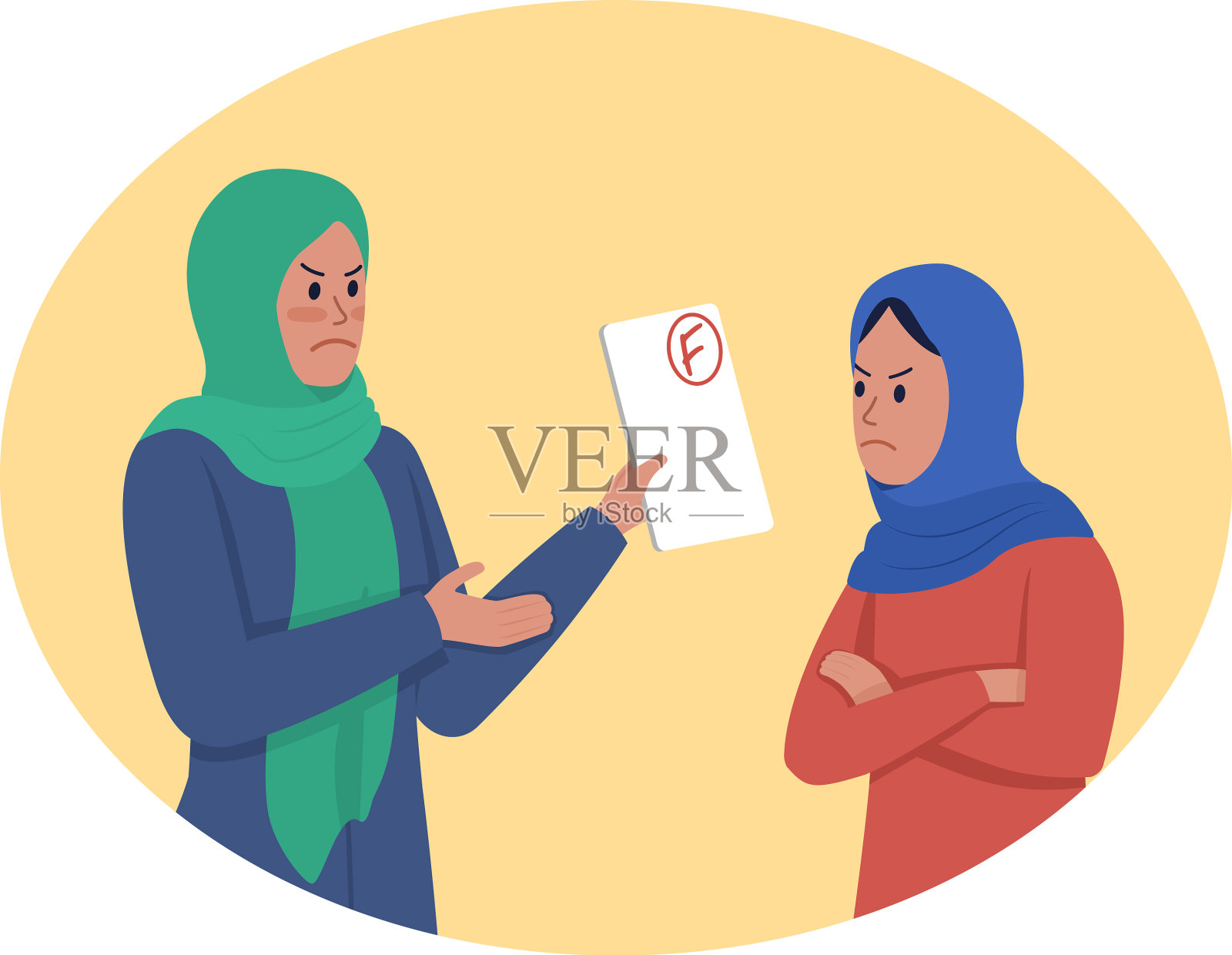 对成绩差的训斥2d孤立插画图片素材