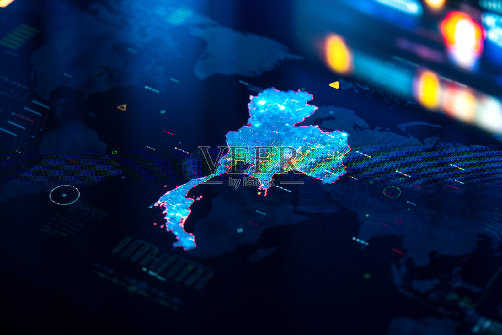 数字显示的泰国地图照片摄影图片