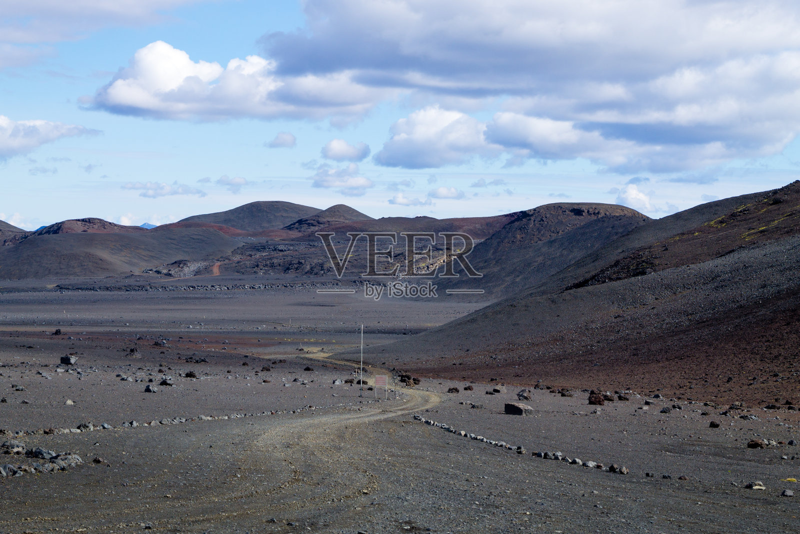 Kverfjoll地区荒凉的景观，冰岛全景照片摄影图片