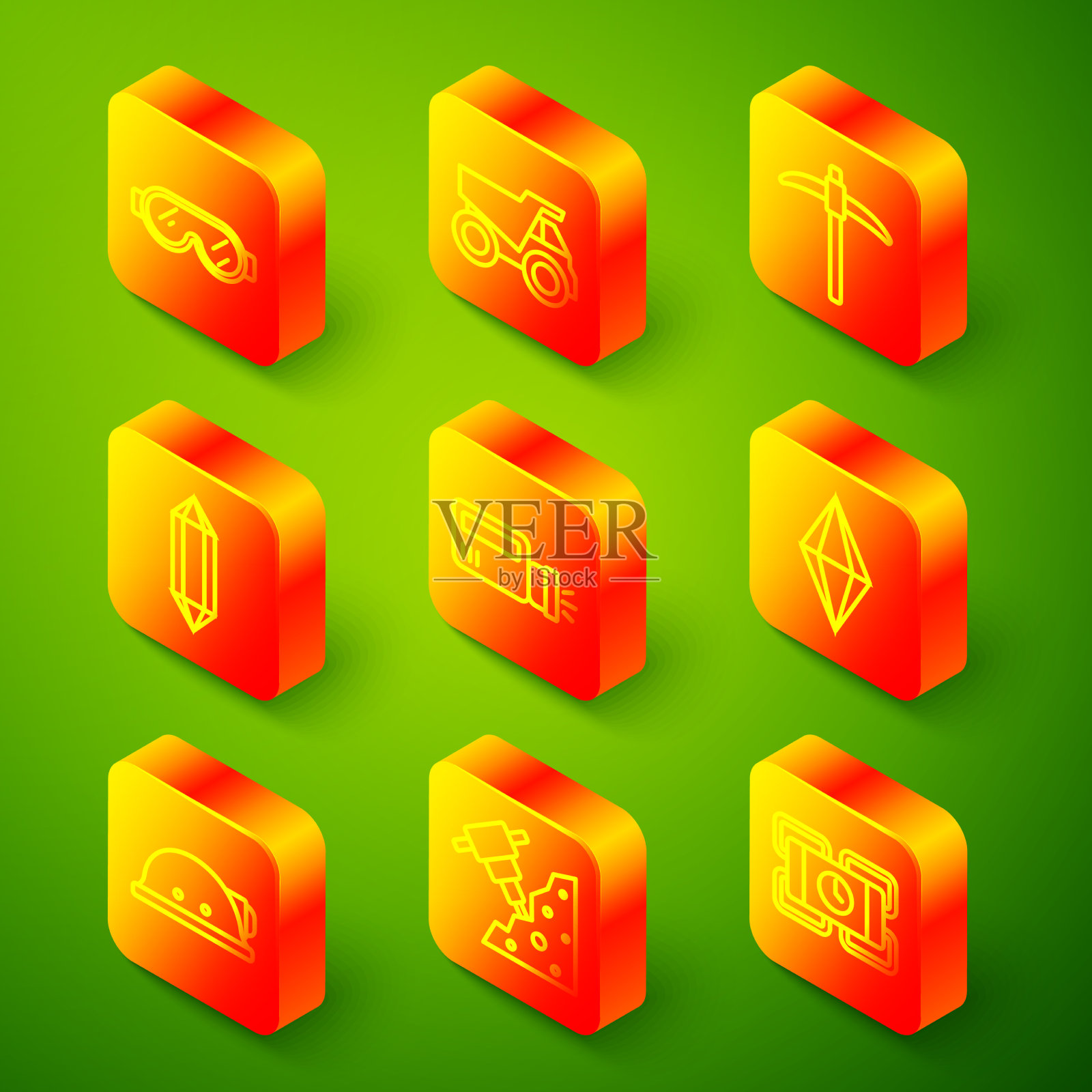 设置线安全护目镜矿用自卸车眼镜图标素材