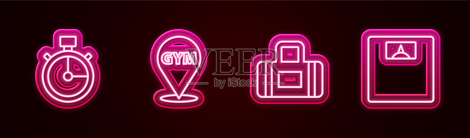 设置行秒表位置和健身运动包图标素材