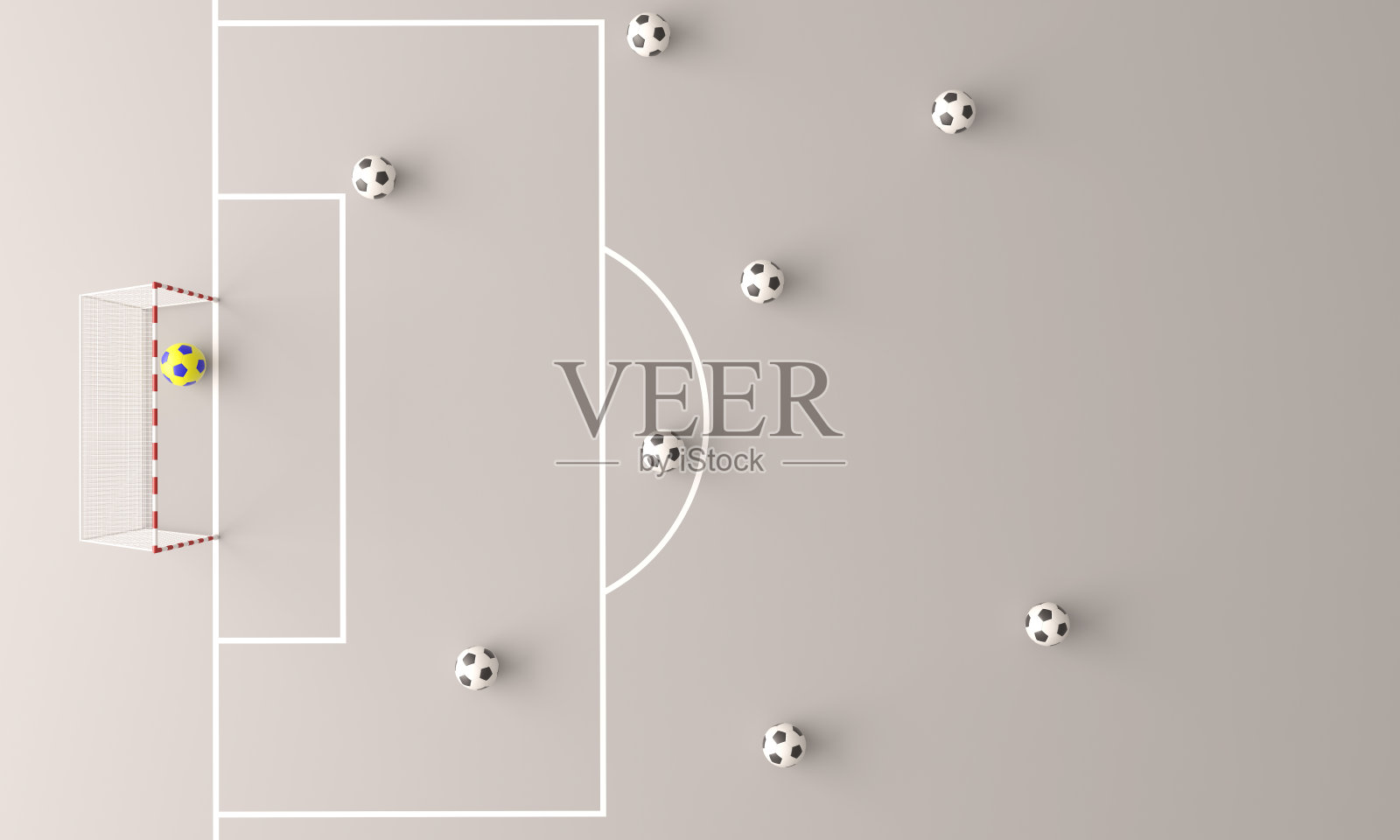 从人群中脱颖而出的足球照片摄影图片
