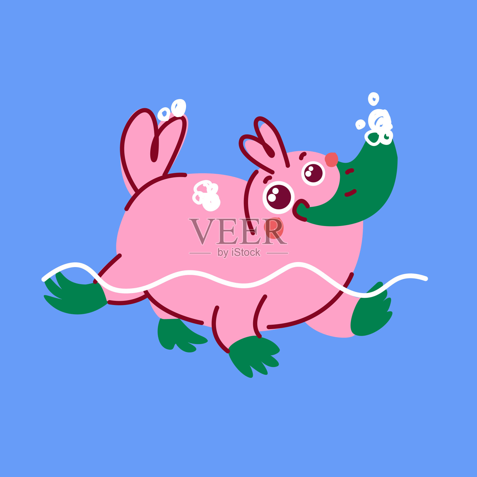 卡通幼稚人物鸭嘴兽。儿童的性格用于包装化妆品。插画图片素材