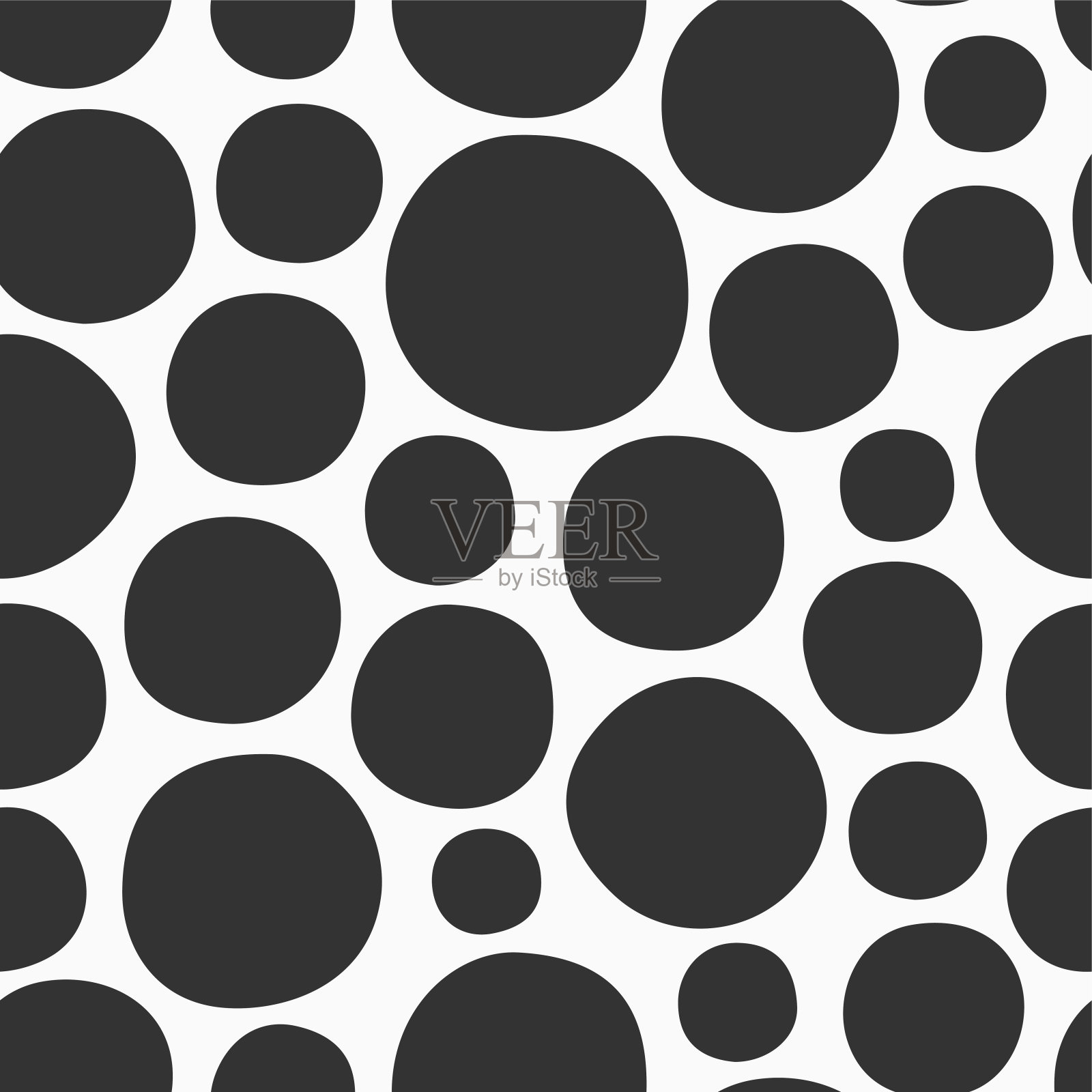 手绘圆无缝矢量图案。插画图片素材