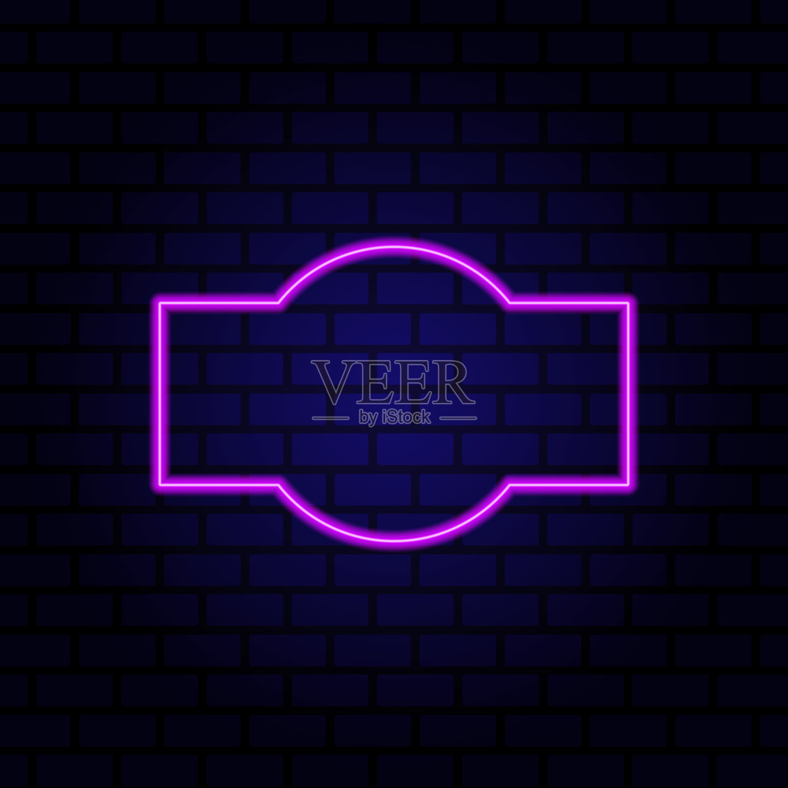 发光的霓虹粉红色管在黑暗的背景。招牌或横幅模板。插画图片素材