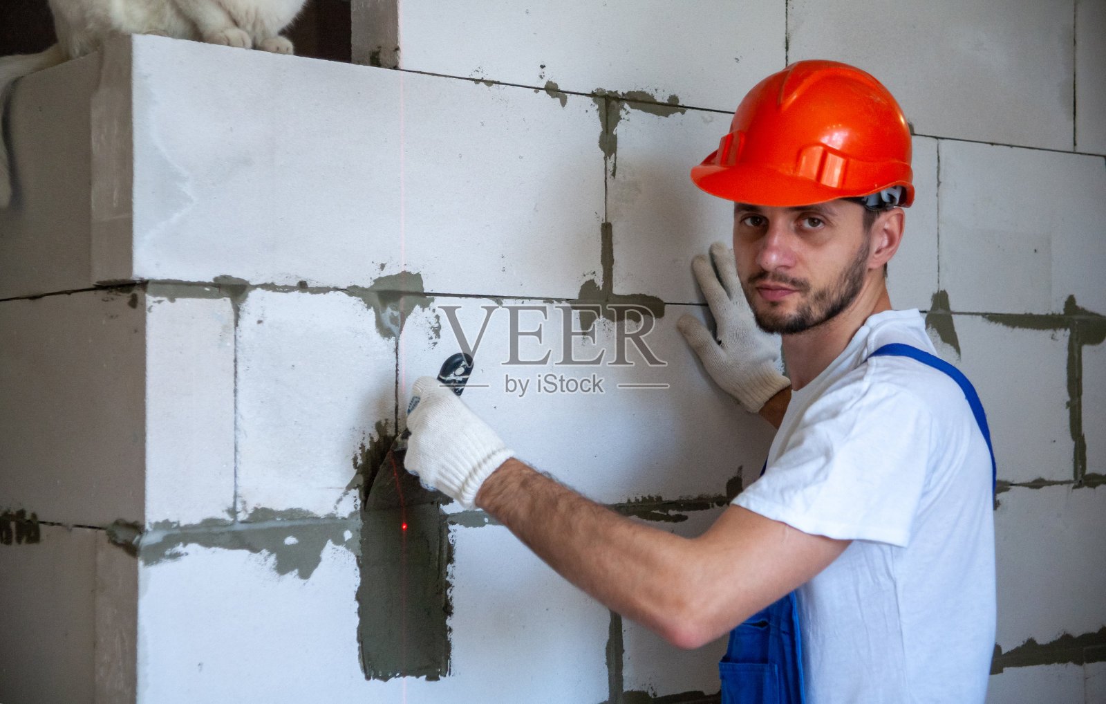 砌筑房屋墙体的砌块照片摄影图片