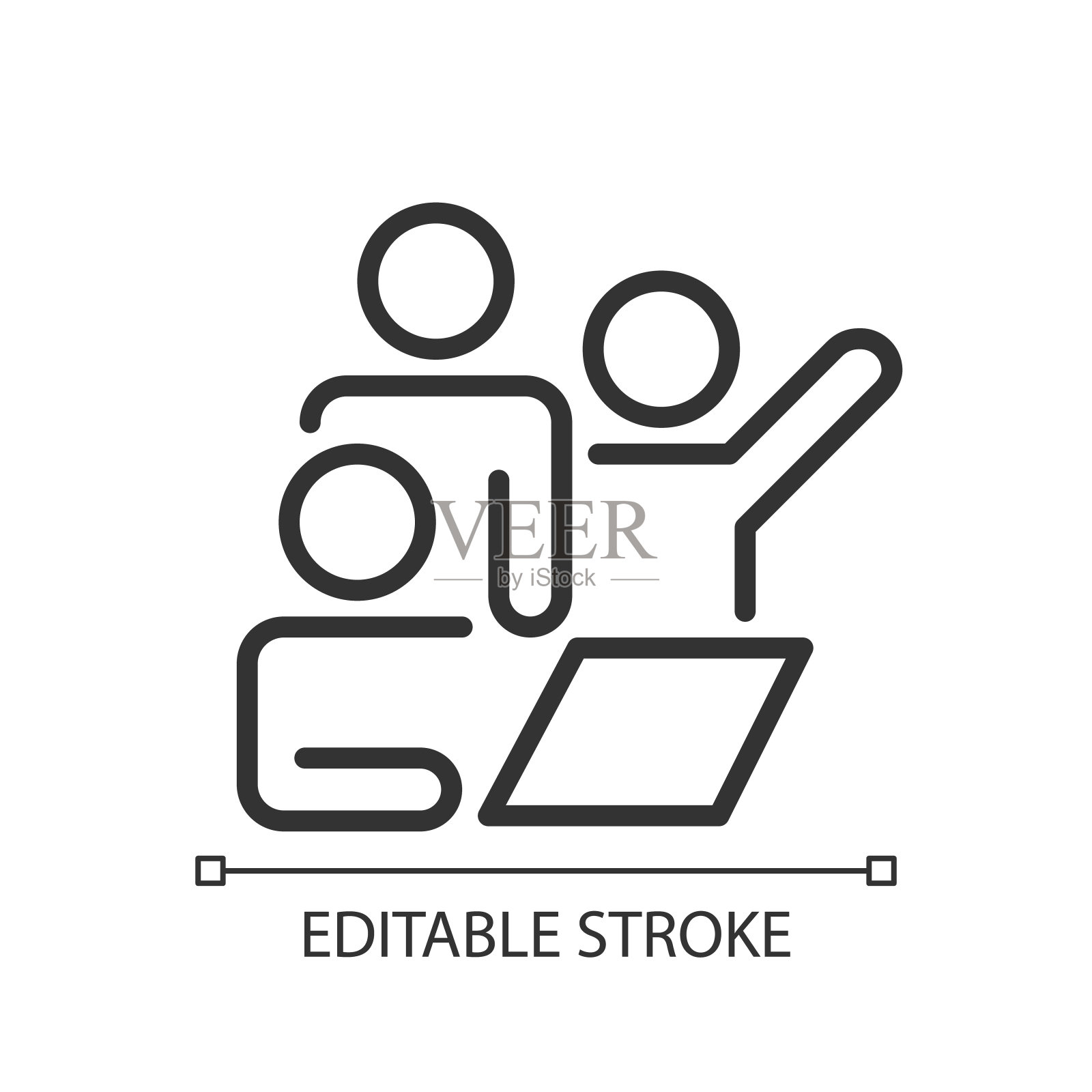 团队会议像素完美线性图标图标素材