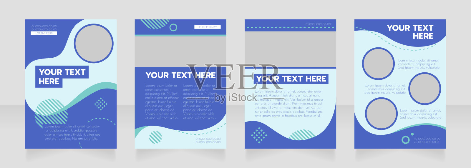 船舶行业职位信息空白手册布局设计。垂直海报模板设置为文本的空复制空间。预先制作的公司报告收集。可编辑的传单纸页设计模板素材