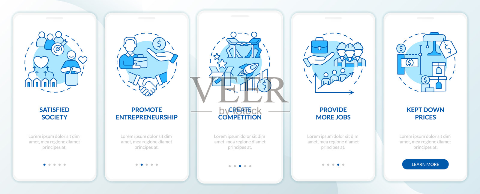 市场经济的优势是手机app屏幕蓝色设计模板素材