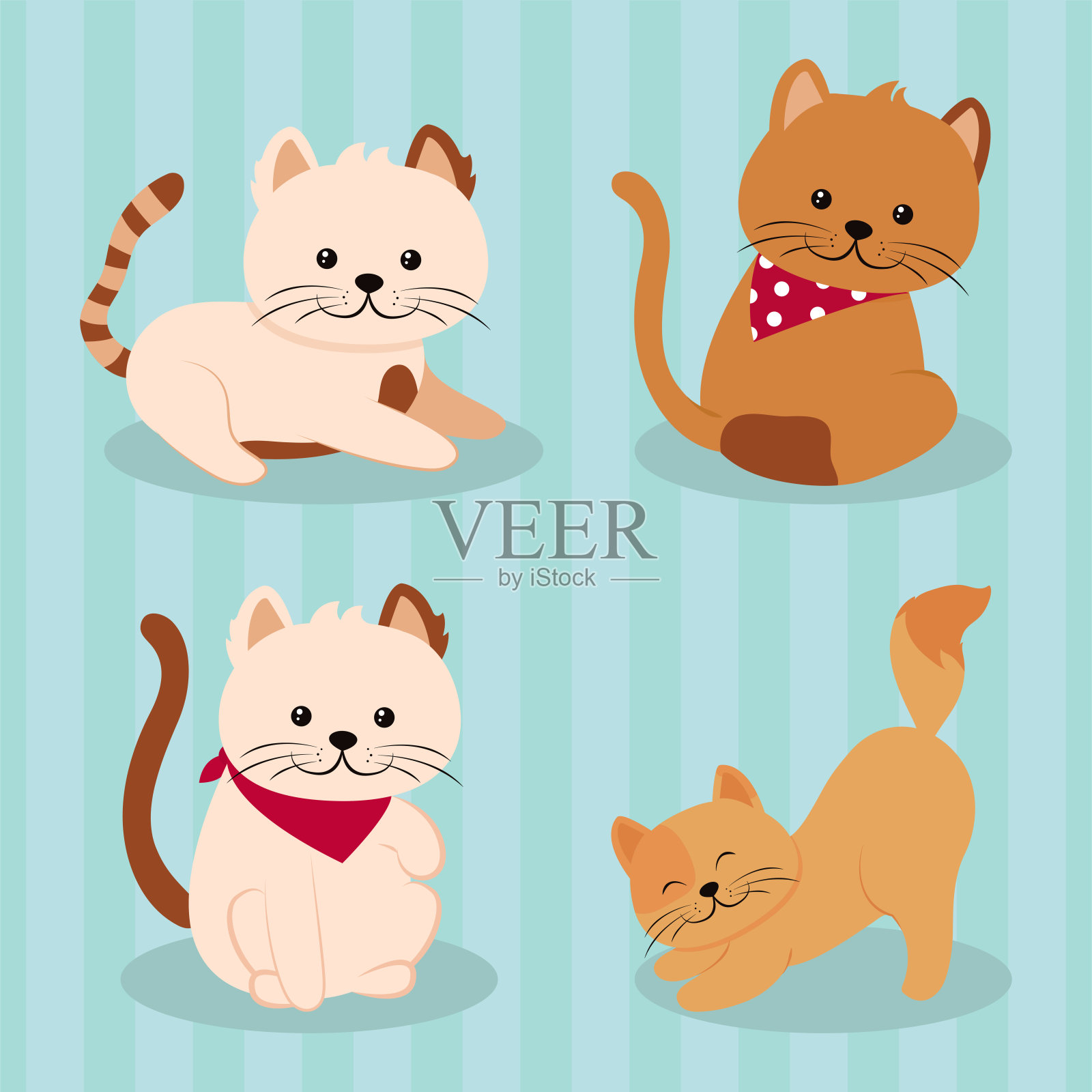 图标可爱的猫插画图片素材