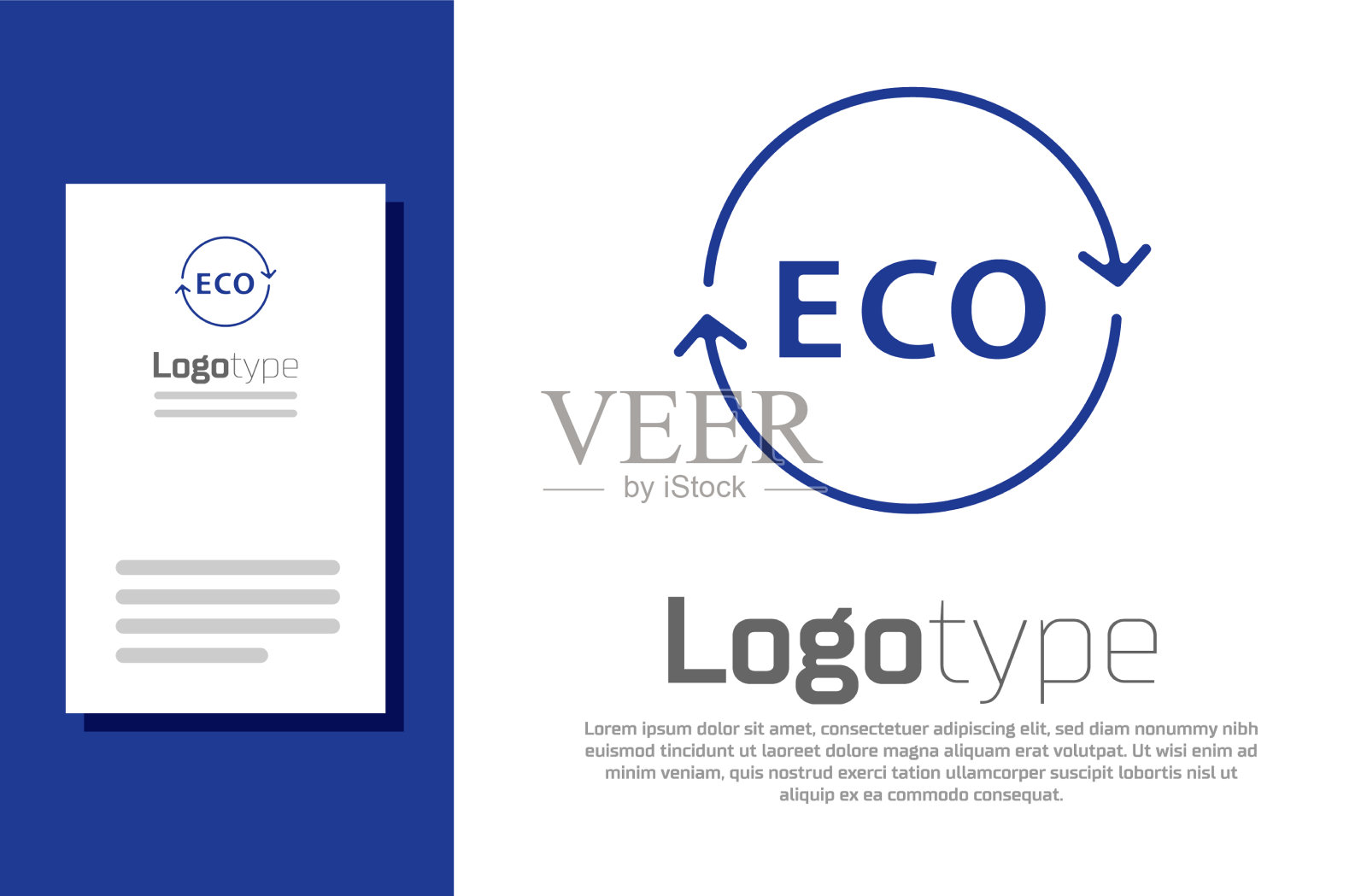 蓝色横幅标签标签标志为生态绿色插画图片素材