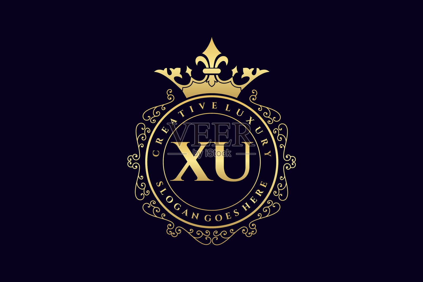 许首字母奢华，书法女性化插画图片素材