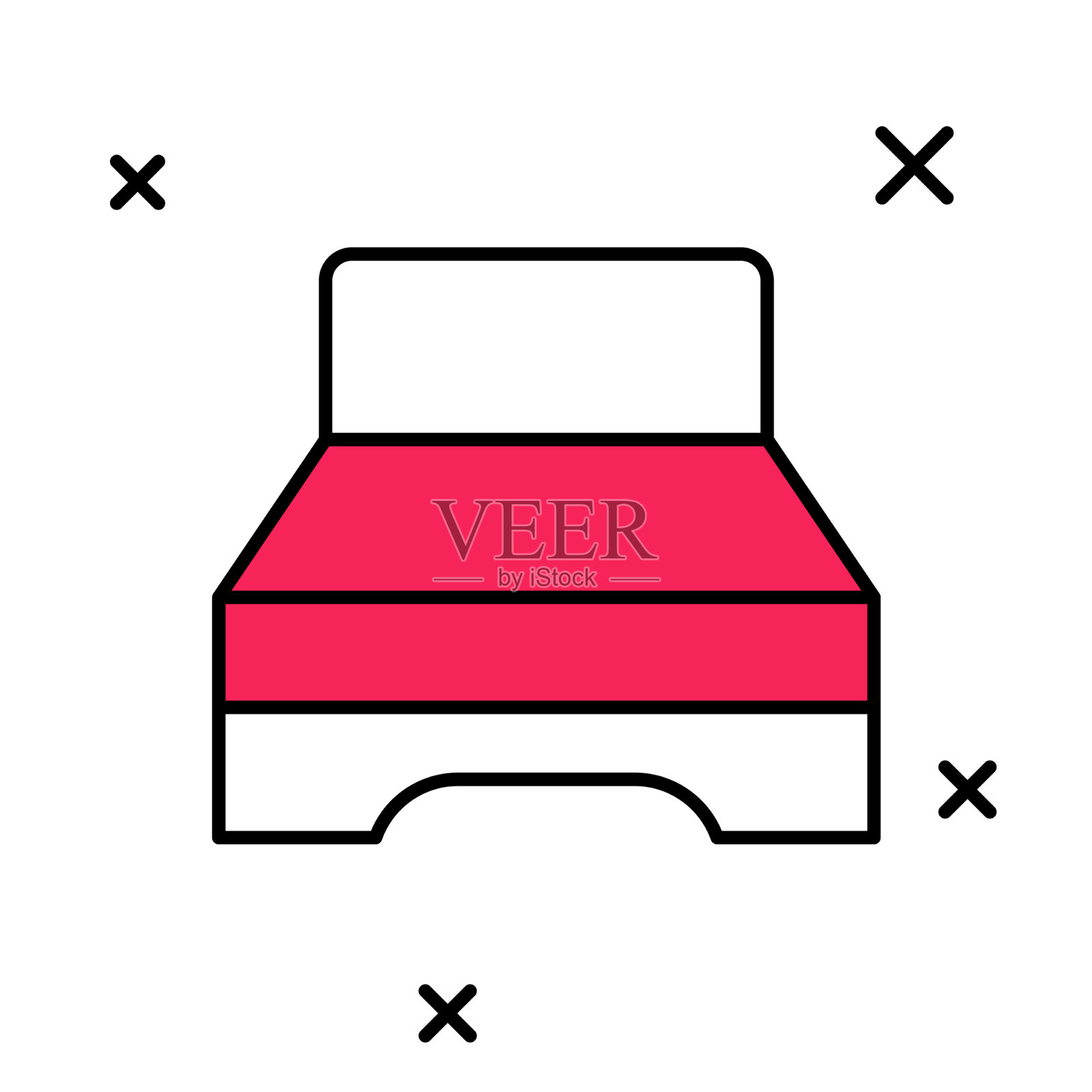 填充轮廓大床两个或一个人的图标图标素材