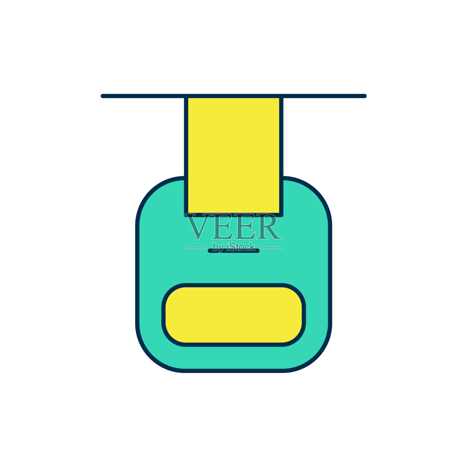 填充轮廓缆车图标孤立在白色图标素材