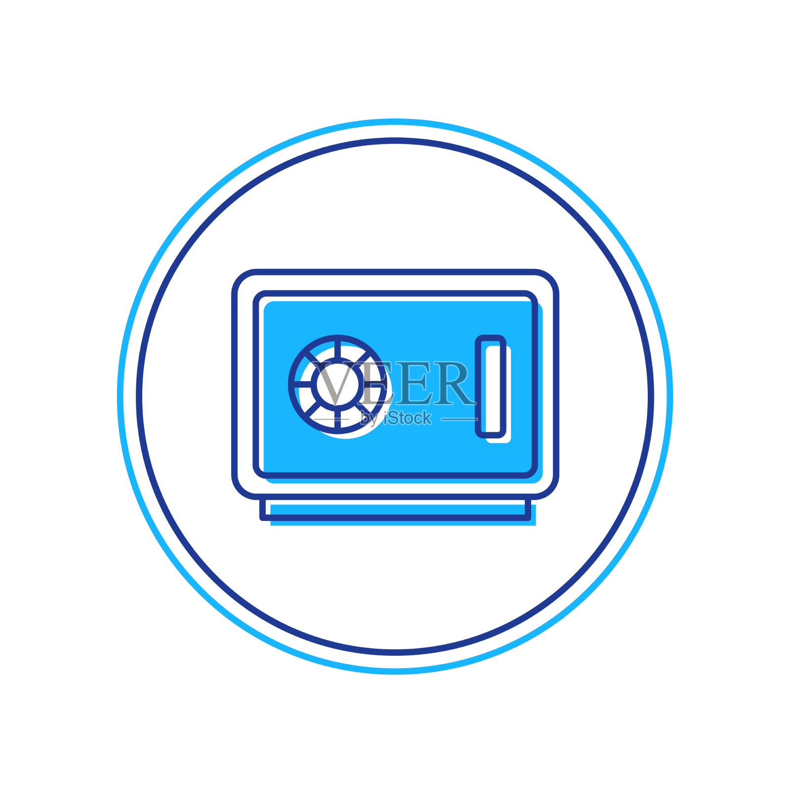 填充轮廓安全图标孤立在白色上插画图片素材