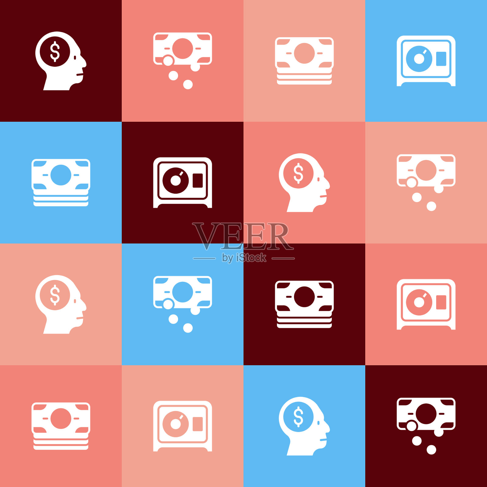 设置波普艺术商人计划堆栈图标素材