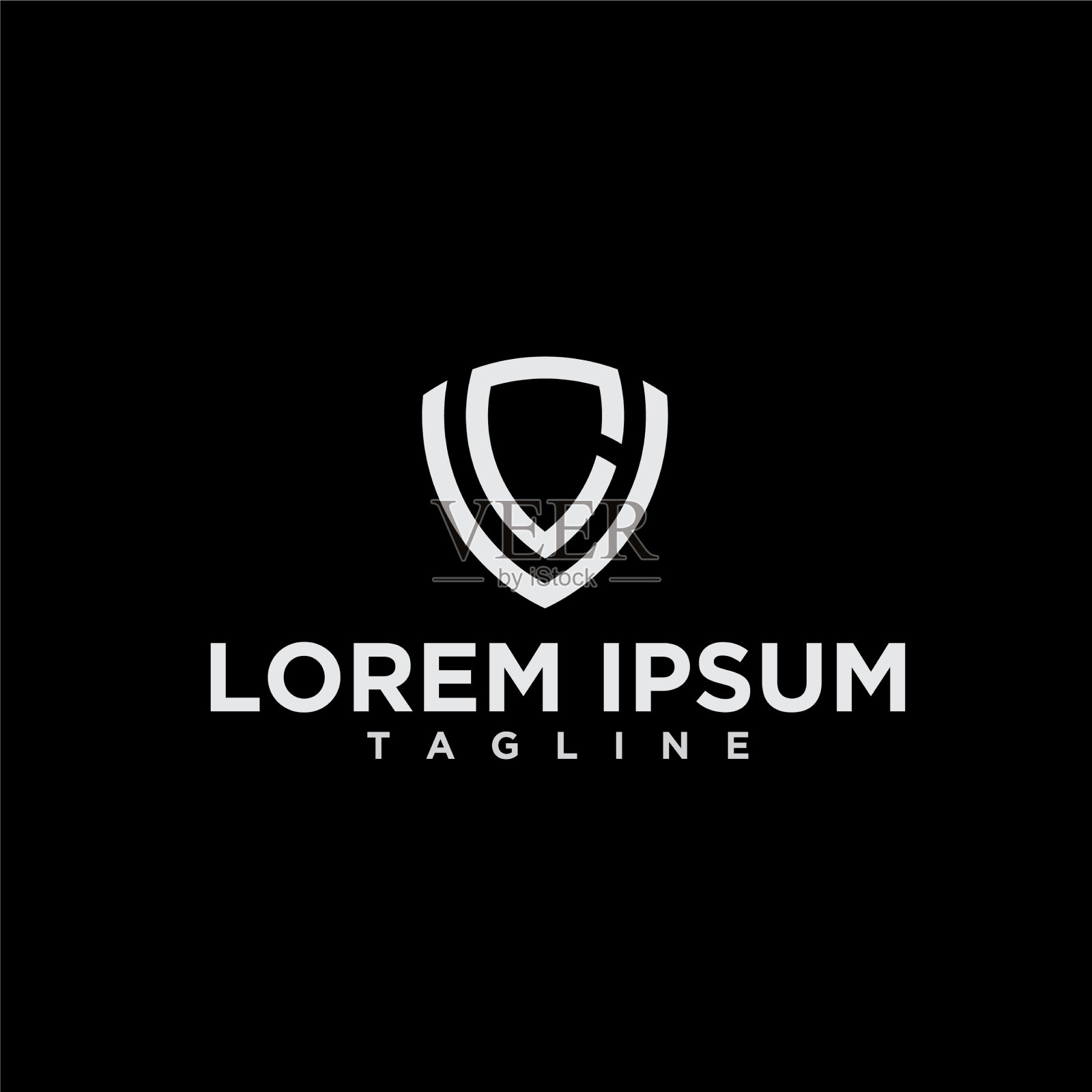 Vc或CV屏蔽标识设计插画图片素材