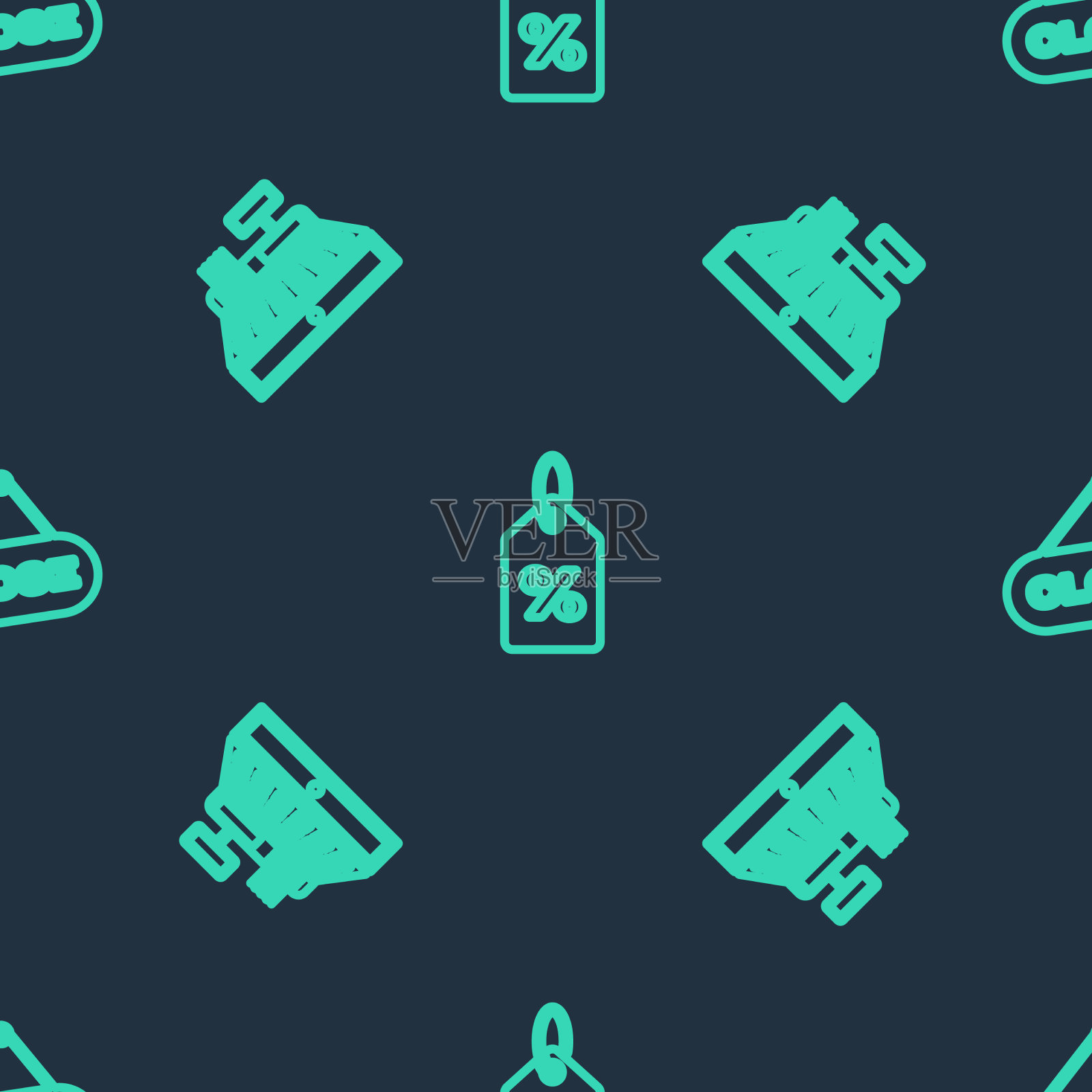 设置线折扣百分比标签现金收款机图标素材