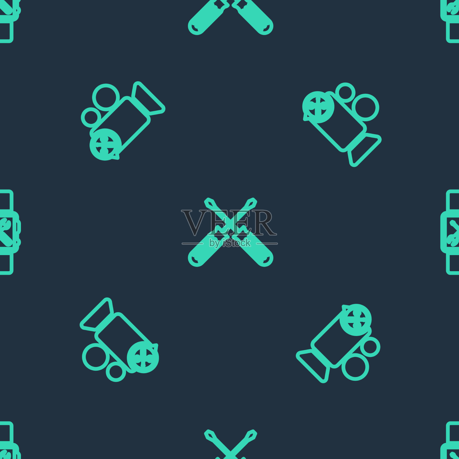 设置线交叉螺丝刀摄像机图标素材