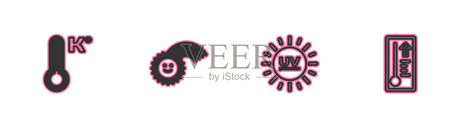 设置线路气象温度计紫外线保护插画图片素材