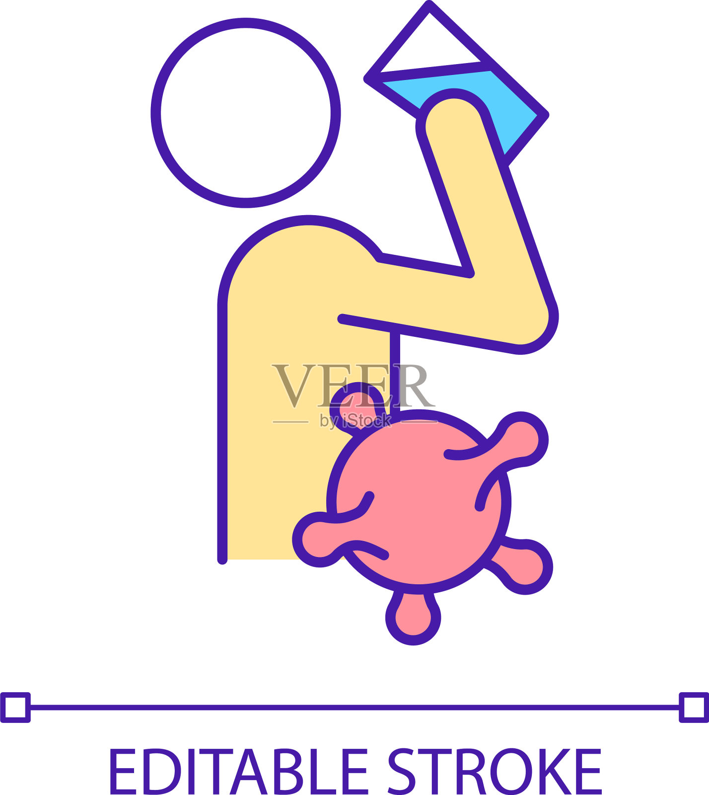 饮用水污染RGB颜色图标插画图片素材