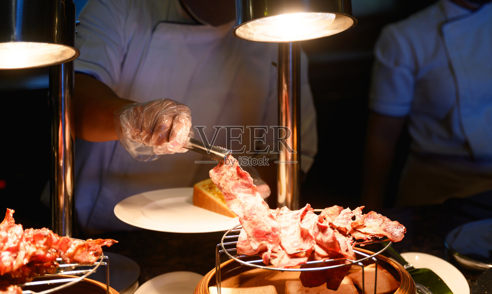 早餐供应烤培根照片摄影图片