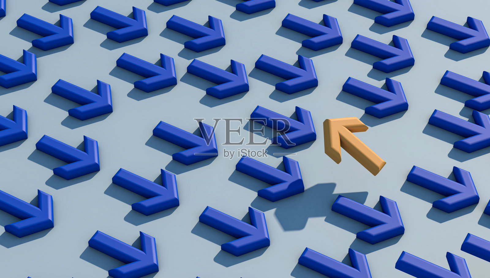 黄色箭头标志从蓝色箭头标志改变方向照片摄影图片