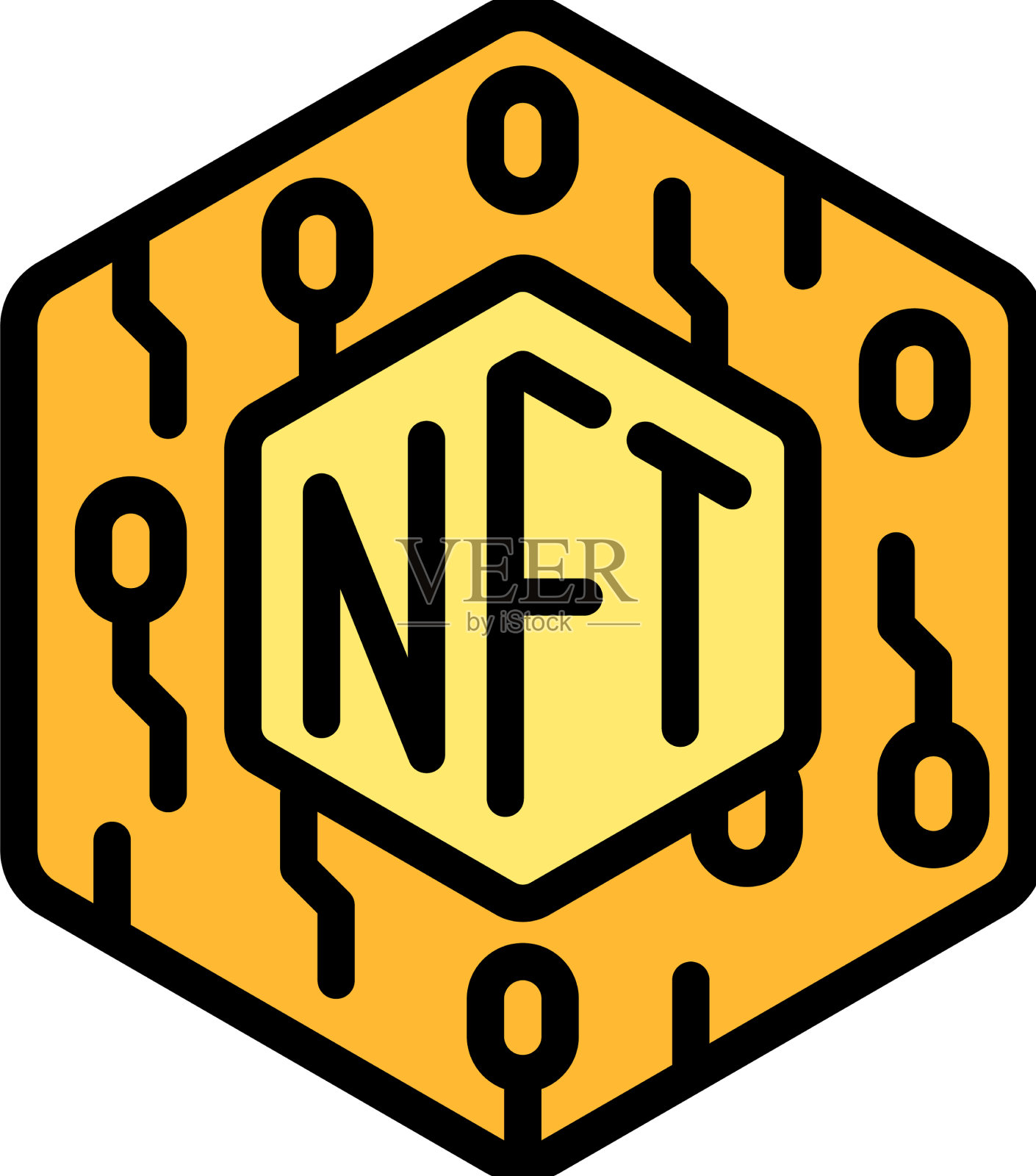 数字令牌图标NFT相关设计元素图片