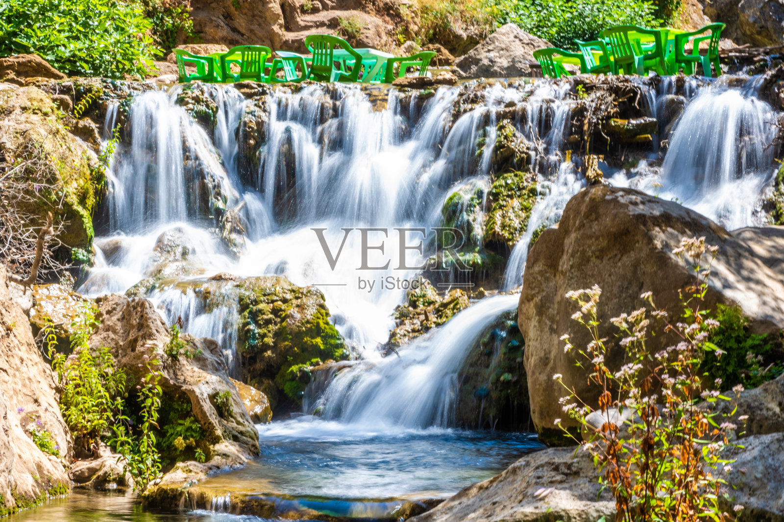 摩洛哥的Akchour瀑布公园照片摄影图片