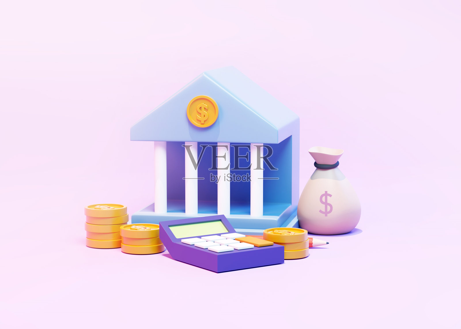 财务审计概念。三维插图。照片摄影图片