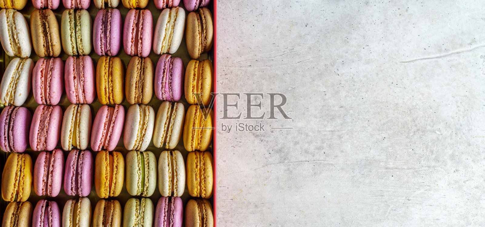 彩色法国马卡龙与副本空间照片摄影图片