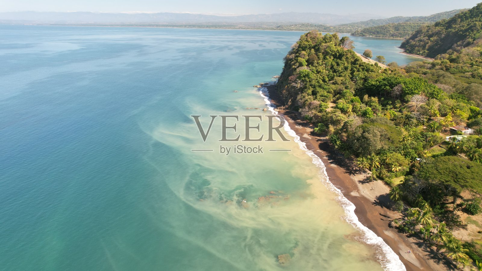 海滩高角度视图照片摄影图片