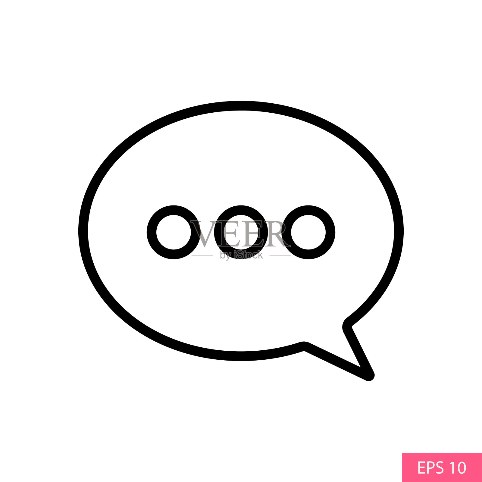 消息符号或聊天符号矢量图标在大纲风格设计的网站设计，应用程序，UI，孤立在白色背景。可编辑的中风。EPS 10矢量插图。插画图片素材