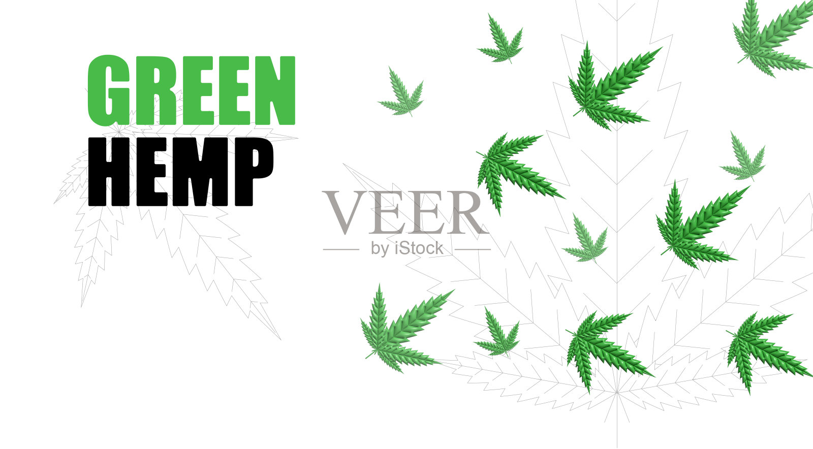 青麻叶背景插画图片素材