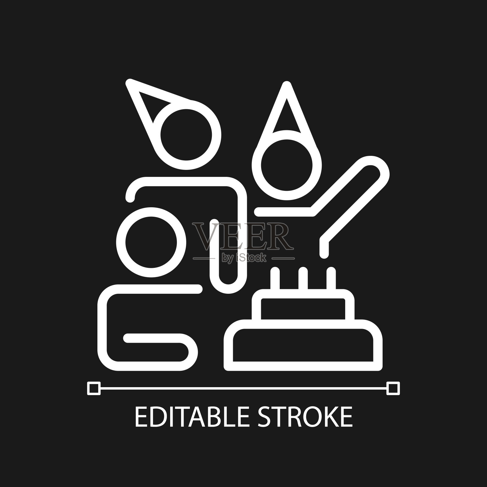 时间庆祝像素完美的黑色主题白色线性图标插画图片素材